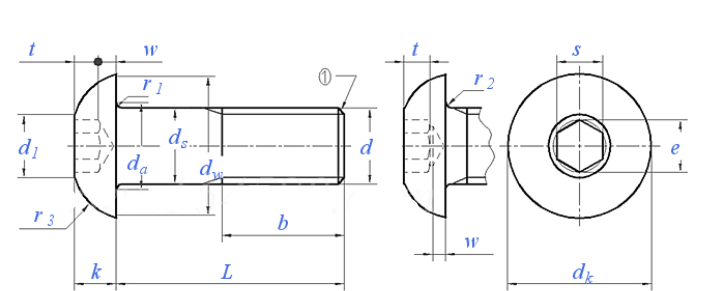 ISO-7380-1 i&ccedil;in teknik &ouml;l&ccedil;&uuml; resmi